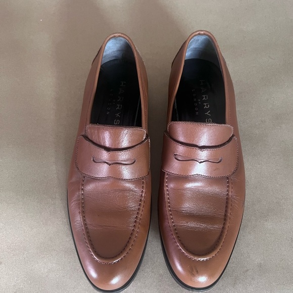 Harrys Of London Made In Italy Slip On Loafer Brown Leather Men’s Shoes US 9 - Picture 1 of 8